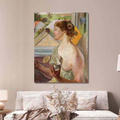 Bolle Di Sapone (Donna Con Tazza) Jacek Malczewski jml121 quadro stampato su tela
