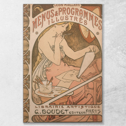 Menù E Programmi Illustrati Alphonse Mucha amu72 quadro stampato su tela