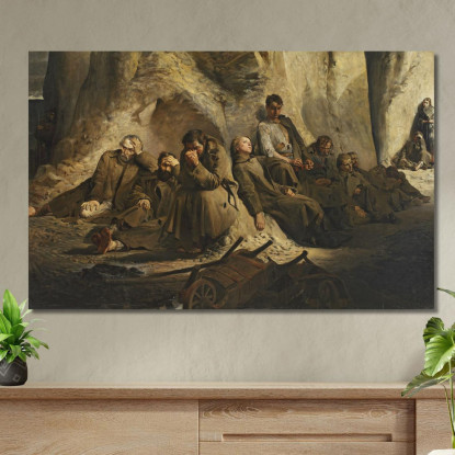 Domenica In Miniera (Riposo In Miniera) Jacek Malczewski jml132 quadro stampato su tela