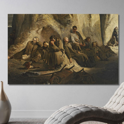 Domenica In Miniera (Riposo In Miniera) Jacek Malczewski jml132 quadro stampato su tela