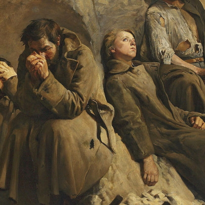 Domenica In Miniera (Riposo In Miniera) Jacek Malczewski jml132 quadro stampato su tela