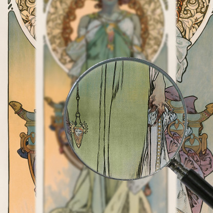 Leslie Carter 1908 Alphonse Mucha amu73 quadro stampato su tela