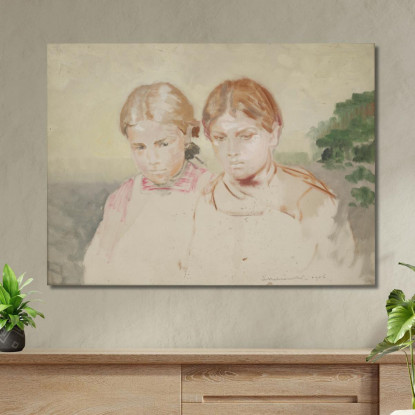 Due Ragazze Jacek Malczewski jml137 quadro stampato su tela