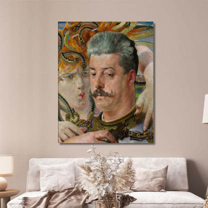 Ritratto Di Tadeusz Blotnicki Con Medusa Jacek Malczewski jml166 quadro stampato su tela