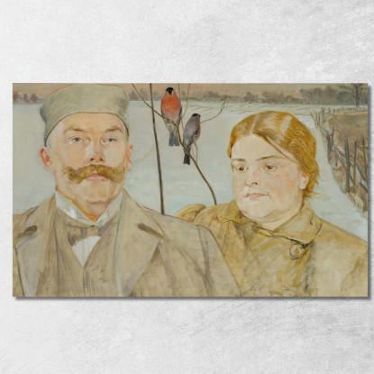 Ritratto Di Waclaw Karczewski E Helena Karczewska Jacek Malczewski jml167 quadro stampato su tela