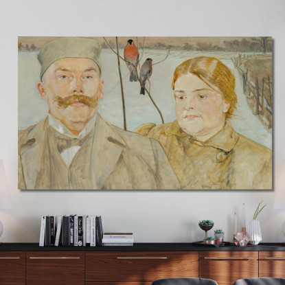 Ritratto Di Waclaw Karczewski E Helena Karczewska Jacek Malczewski jml167 quadro stampato su tela