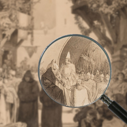 L'Imperatore Lotario E Papa Innocenzo Alphonse Mucha amu77 quadro stampato su tela