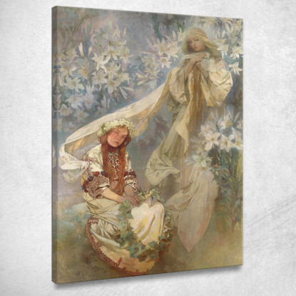 Madonna Dei Gigli 1905 Alphonse Mucha amu79 quadro stampato su tela