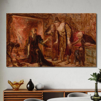 Schizzo Dell'Alchimista Sendivogius E Sigismondo Iii Jan Matejko jmt2 quadro stampato su tela