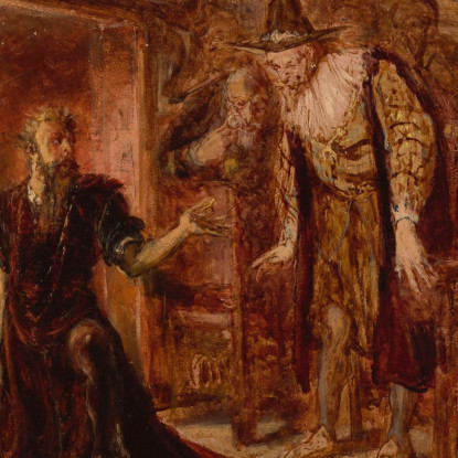 Schizzo Dell'Alchimista Sendivogius E Sigismondo Iii Jan Matejko jmt2 quadro stampato su tela
