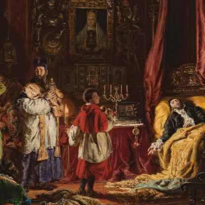 Morte Di Sigismondo Augusto A Knyszyn Nel 1572 Jan Matejko jmt9 quadro stampato su tela