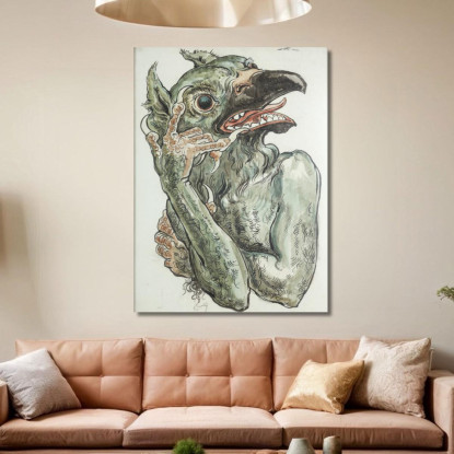 Diavolo Con La Testa Di Uccello Jan Matejko jmt10 quadro stampato su tela