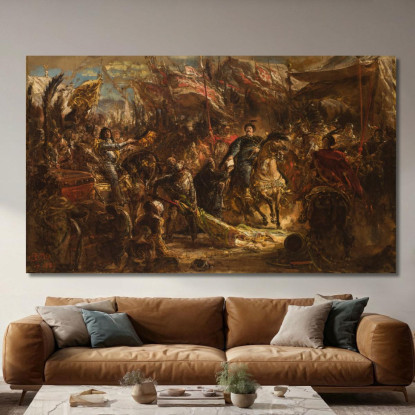 Jan Iii Sobieski Consegna Al Canonico Denhoff Una Lettera Al Papa Jan Matejko jmt15 quadro stampato su tela
