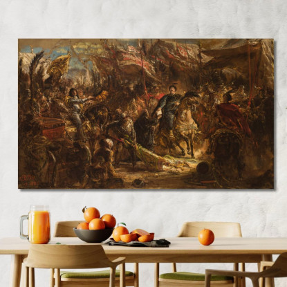 Jan Iii Sobieski Consegna Al Canonico Denhoff Una Lettera Al Papa Jan Matejko jmt15 quadro stampato su tela