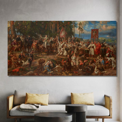 Kosciuszko A Raclawice Jan Matejko jmt19 quadro stampato su tela