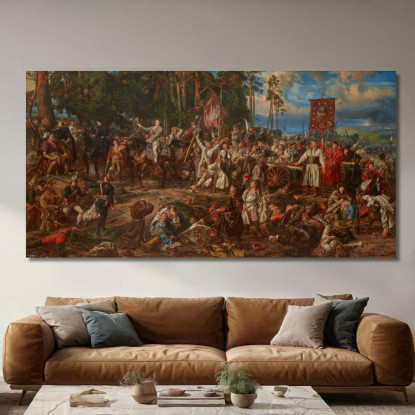 Kosciuszko A Raclawice Jan Matejko jmt19 quadro stampato su tela