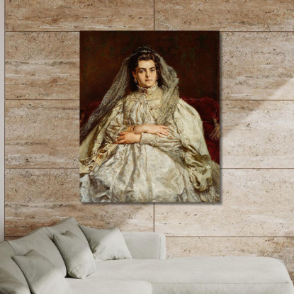 Ritratto Della Moglie Dell Artista Teodora Nata Giebultowska Jan Matejko jmt30 quadro stampato su tela