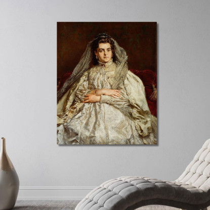 Ritratto Della Moglie Dell Artista Teodora Nata Giebultowska Jan Matejko jmt30 quadro stampato su tela