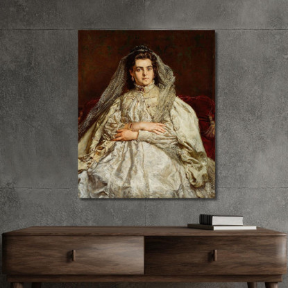 Ritratto Della Moglie Dell Artista Teodora Nata Giebultowska Jan Matejko jmt30 quadro stampato su tela