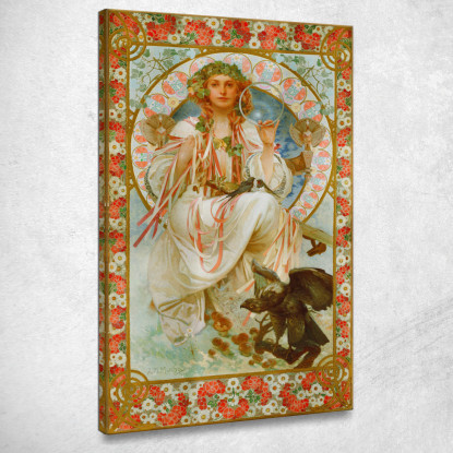 Ritratto Di Josephine Crane Alphonse Mucha amu83 quadro stampato su tela