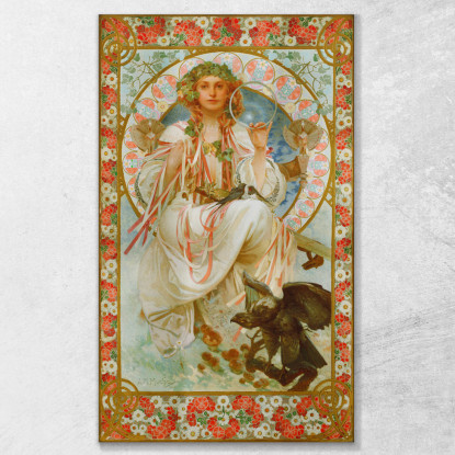 Ritratto Di Josephine Crane Alphonse Mucha amu83 quadro stampato su tela