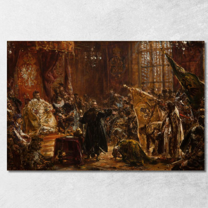 Gli Zar Shuysky Alla Seym Di Varsavia Jan Matejko jmt53 quadro stampato su tela