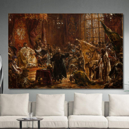 Gli Zar Shuysky Alla Seym Di Varsavia Jan Matejko jmt53 quadro stampato su tela