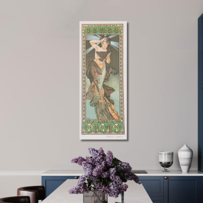 Stella Del Mattino 1902 Alphonse Mucha amu85 quadro stampato su tela