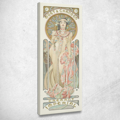 Moët E Chandon Secco Imperiale Alphonse Mucha amu86 quadro stampato su tela