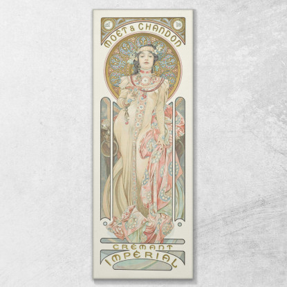 Moët E Chandon Secco Imperiale Alphonse Mucha amu86 quadro stampato su tela