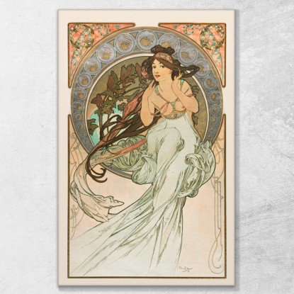 Musica Da Les Arts 1898 Alphonse Mucha amu87 quadro stampato su tela