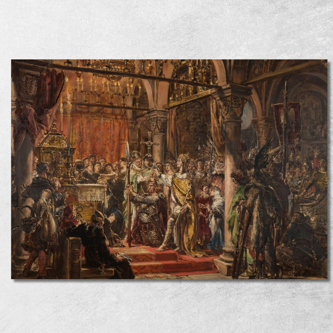 Incoronazione Del Primo Re 1001 D.C. Dalla Serie Storia Della Civiltà In Polonia Jan Matejko jmt73 quadro stampato su tela