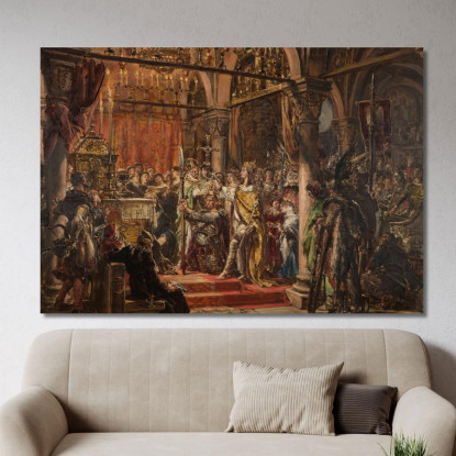 Incoronazione Del Primo Re 1001 D.C. Dalla Serie Storia Della Civiltà In Polonia Jan Matejko jmt73 quadro stampato su tela