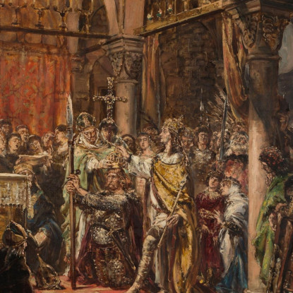 Incoronazione Del Primo Re 1001 D.C. Dalla Serie Storia Della Civiltà In Polonia Jan Matejko jmt73 quadro stampato su tela