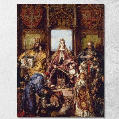 Fondazione Dell'Accademia 1361 1399 1400 D.C. Jan Matejko jmt75 quadro stampato su tela