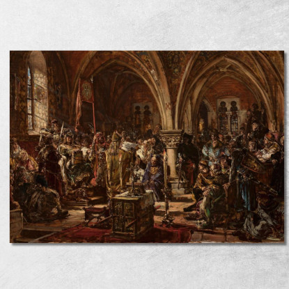 Il Primo Parlamento A Leczyca Jan Matejko jmt81 quadro stampato su tela