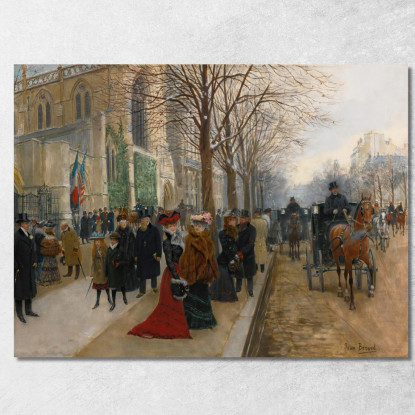 Dopo La Funzione Presso La Chiesa Della Santissima Trinità Natale 1890 Jean Béraud jbr2 quadro stampato su tela