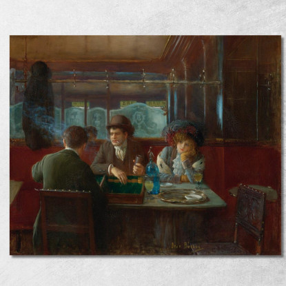 Backgammon Al Bar Jean Béraud jbr6 quadro stampato su tela