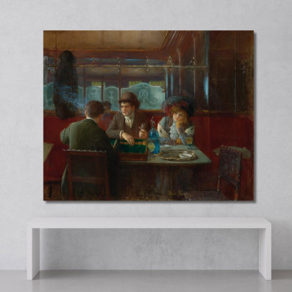 Backgammon Al Bar Jean Béraud jbr6 quadro stampato su tela