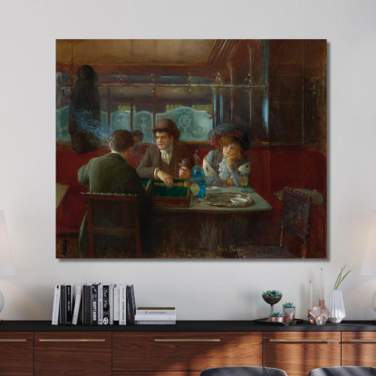 Backgammon Al Bar Jean Béraud jbr6 quadro stampato su tela