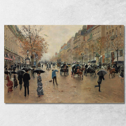 Boulevard Poissonnière In Autunno Jean Béraud jbr8 quadro stampato su tela