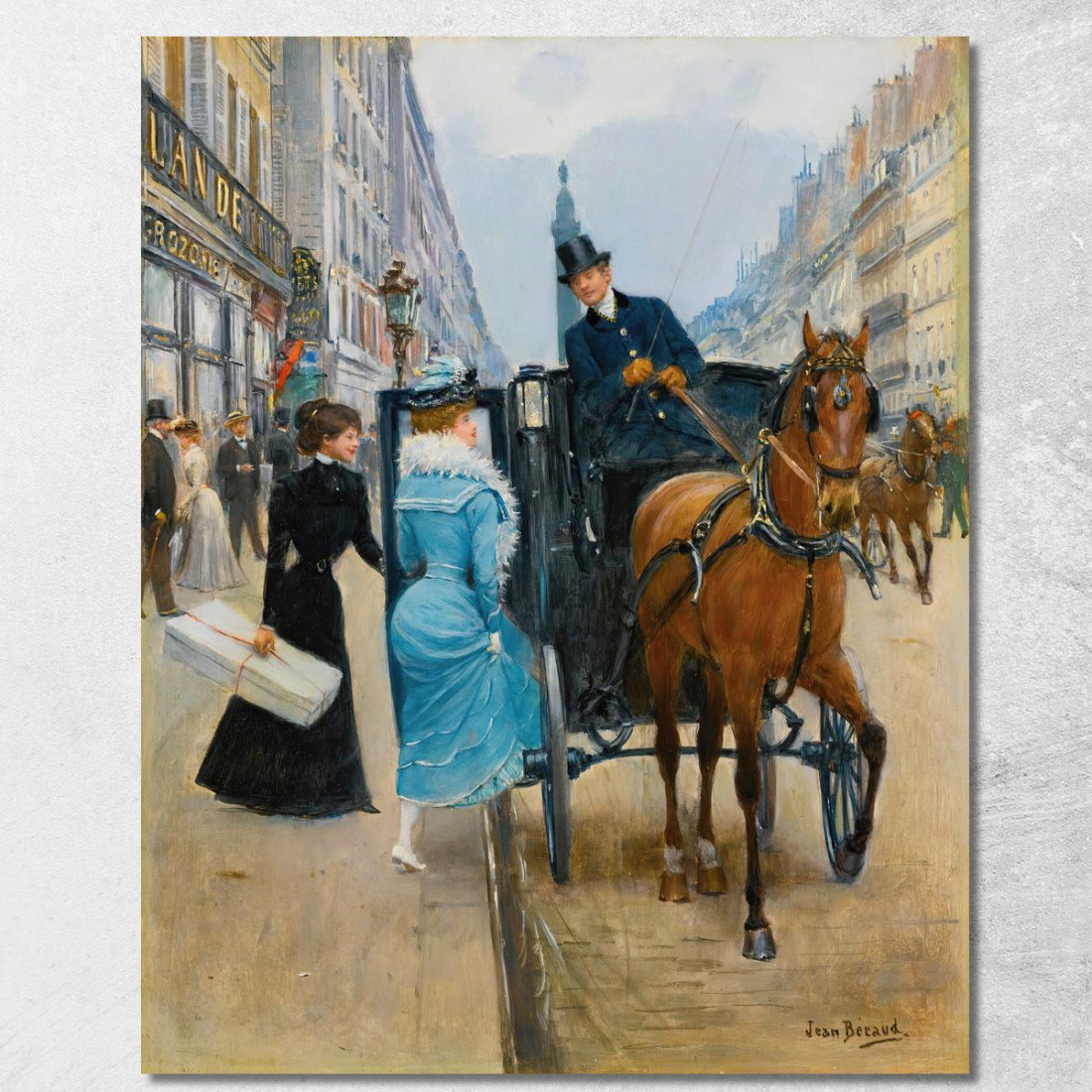 Gare Rue De La Paix Jean Béraud jbr13 quadro stampato su tela