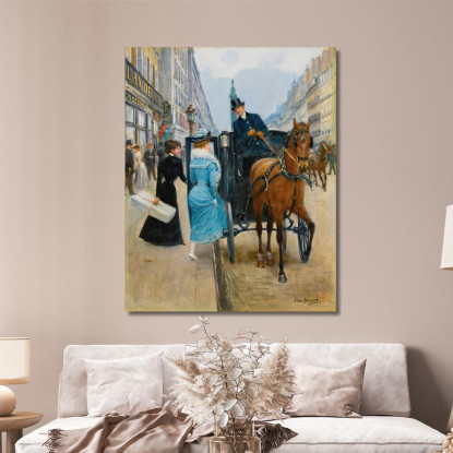 Gare Rue De La Paix Jean Béraud jbr13 quadro stampato su tela