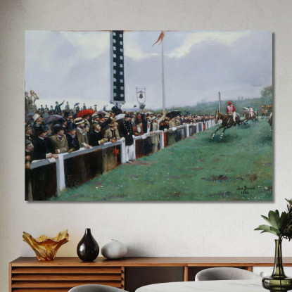 Gare A Longchamp Con Arrivo Al Traguardo Jean Béraud jbr14 quadro stampato su tela