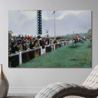 Gare A Longchamp Con Arrivo Al Traguardo Jean Béraud jbr14 quadro stampato su tela