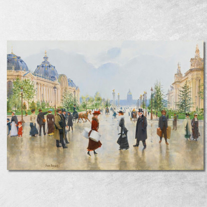 Tra Il Petit E Il Grand Palais Avenue Alexandre-Iii Jean Béraud jbr20 quadro stampato su tela