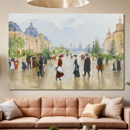 Tra Il Petit E Il Grand Palais Avenue Alexandre-Iii Jean Béraud jbr20 quadro stampato su tela