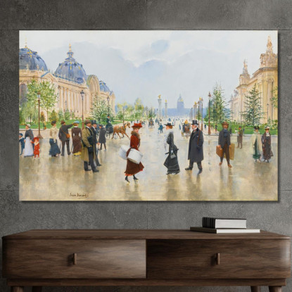 Tra Il Petit E Il Grand Palais Avenue Alexandre-Iii Jean Béraud jbr20 quadro stampato su tela