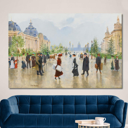 Tra Il Petit E Il Grand Palais Avenue Alexandre-Iii Jean Béraud jbr20 quadro stampato su tela