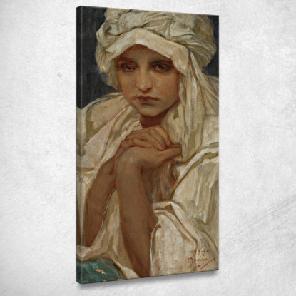 Ritratto Di Una Ragazza Alphonse Mucha amu92 quadro stampato su tela